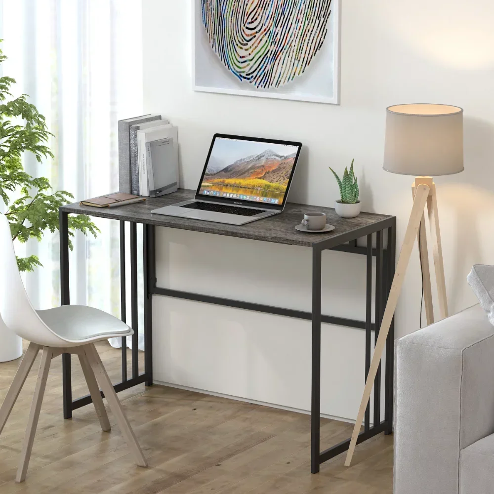 

40" Folding Desk Console Table Corner Desk for Home Office Small Spaces - Oak