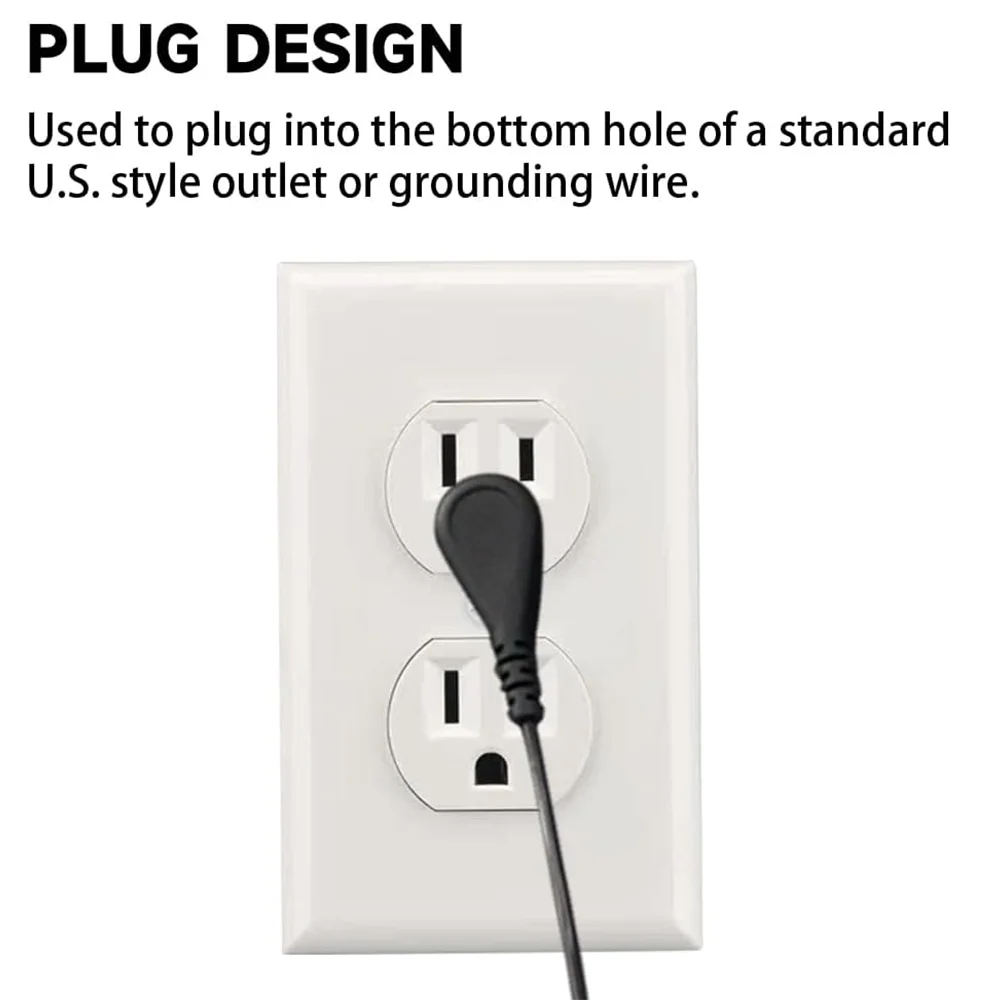 Black Wire 15FT Grounding Cable Earth Connector US Standard Grounding Interface Suitable for Pillowcases Bedding Foot Mats