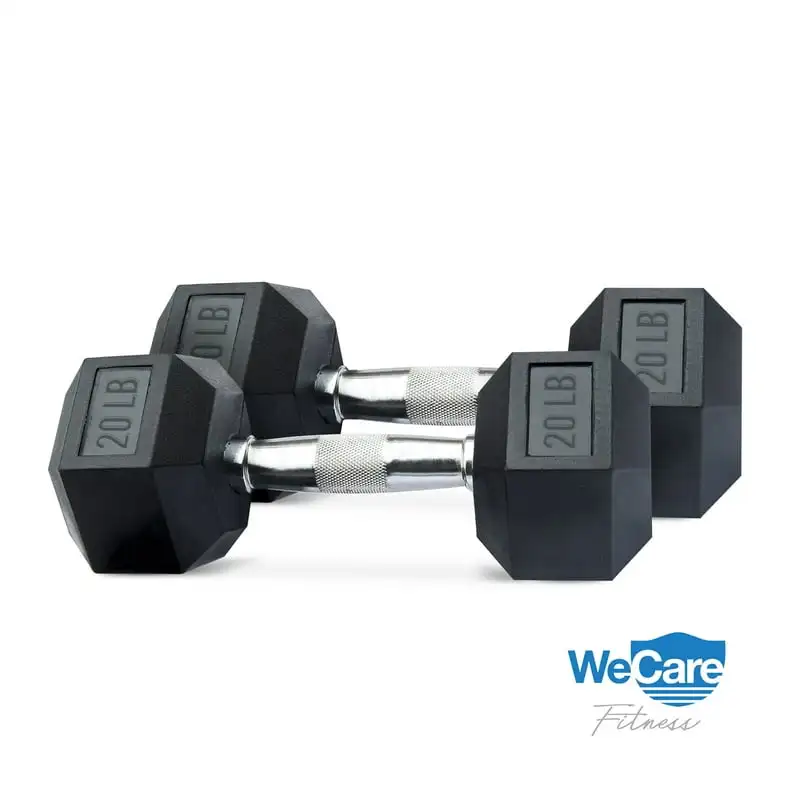 

Fitness, 20lb Rubber Chrome Dumbbells, Pair