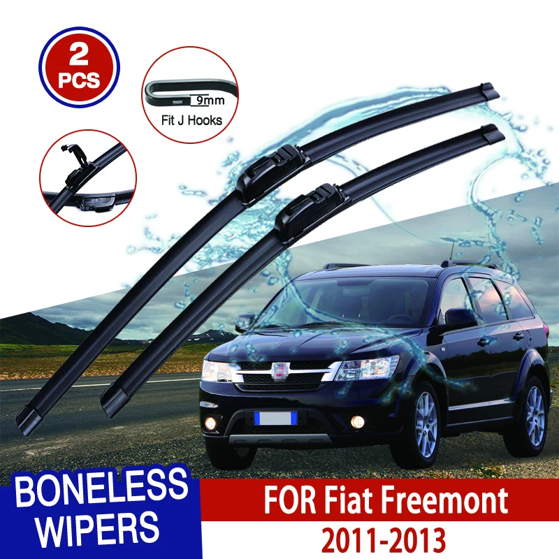 

For Fiat Freemont 2011-2013 Car Windshield Wiper U-type Soft Rubber Frameless Bracketless Car Wipers 24"+18"