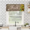 Valances for Kitchen Living Room Small Window Valance Faith Makes All Things Possible Sunflower on a Wooden Board 1 Panel 4