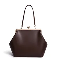 Sac à main de luxe élégant pour femme en cuir PU souple avec fermoir Kisslock, sac de soirée chic 2026 5