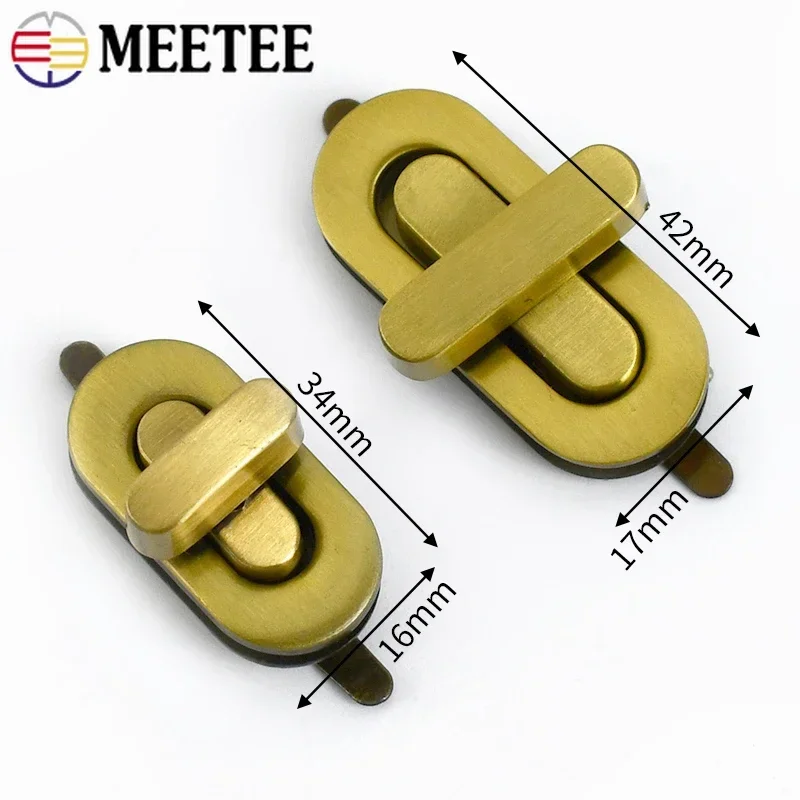 2/5Pcs 42x1 7/34x16mm 달걀 모양의 가방 트위스트 잠금 금속 지갑 잠금 버클 핸드백 걸쇠 DIY 액세서리