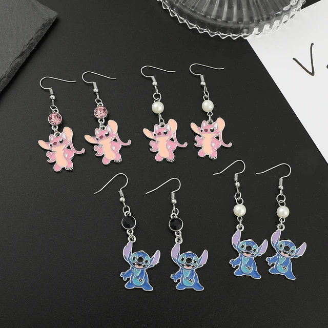 Disney-pendientes de Metal de Lilo & Stitch para mujer y niña, joyería  delicada de Anime Kawaii, accesorios, regalos - AliExpress