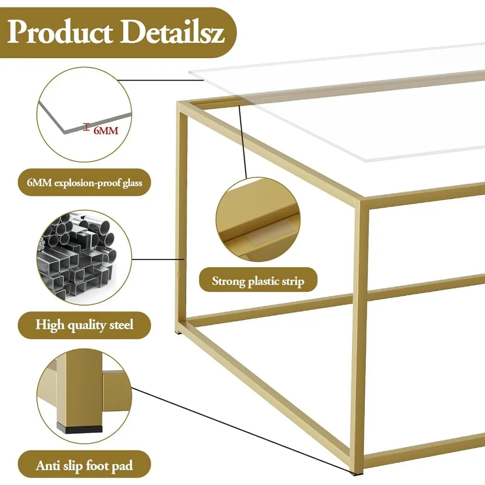 Small Square Coffee Table for Living Room,Simple Modern Center Tables for Small Spaces,Living Room Tea Tables Easy Assembly 5