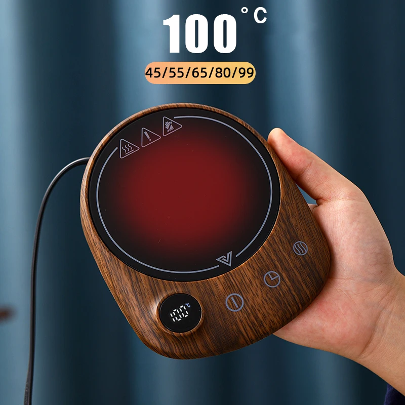 Heating Coaster 200W Coffee Heater Mug Warmer 100&deg;C Electric Tea Stove Hot Plate Warmer Coaster 5 Gear Coffee Milk Tea Heating Pad 220V