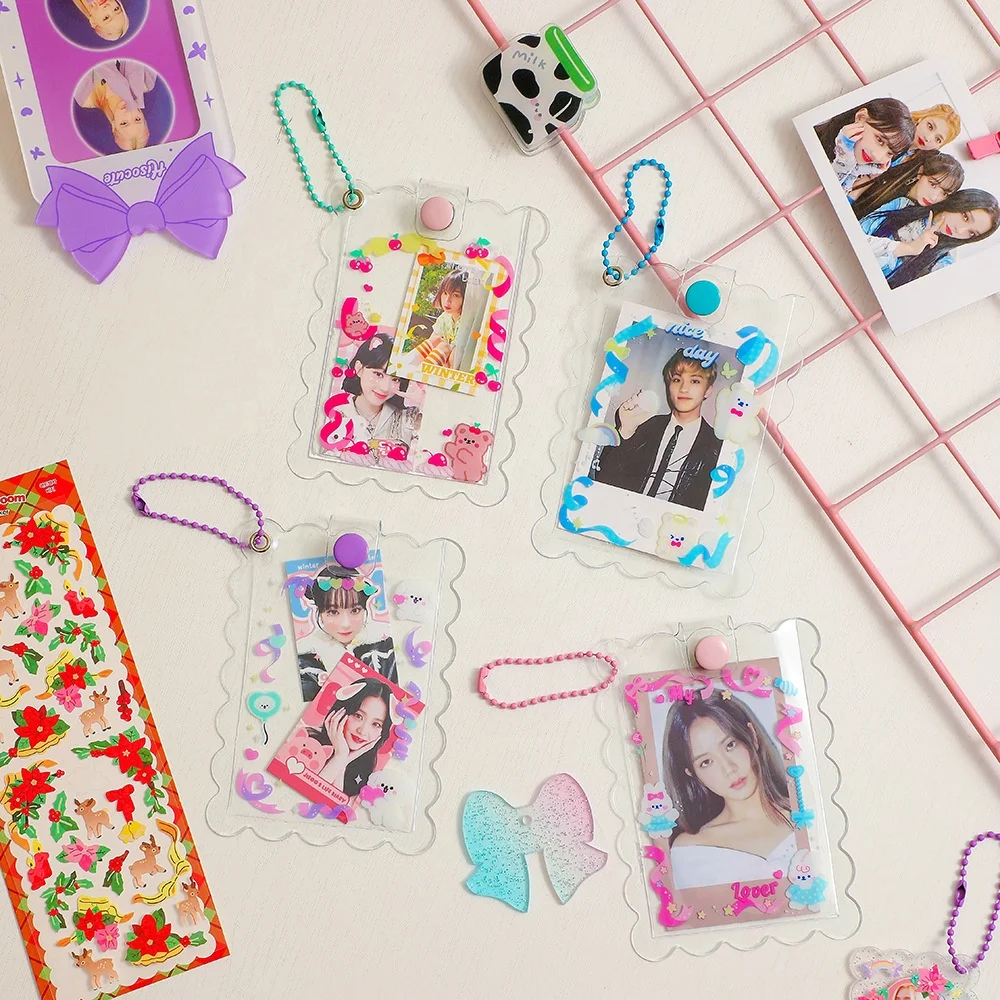 Kpop News Group merchandise Cardholders Keychain Printed photocard holder Key Chain Accesorios