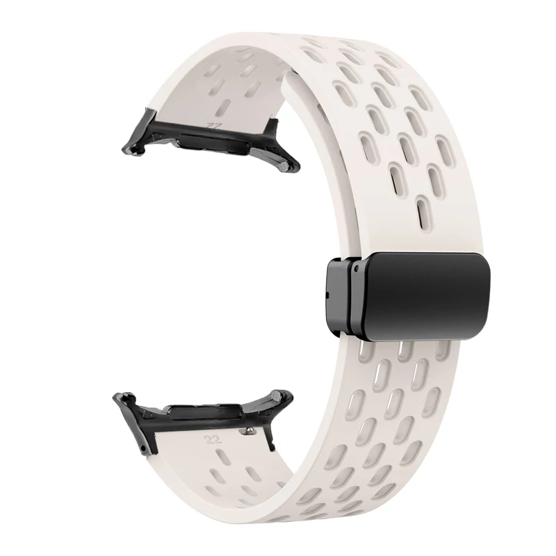 Magnetic Buckle Silicone Watch Strap with No-Gap Design
