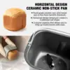 Bread Maker Machine with Ceramic Nonstick Pan, 19 Menus, 2 Pound Stainless Steel Breadmaker with Glass Touch Panel, Gluten Free, 5