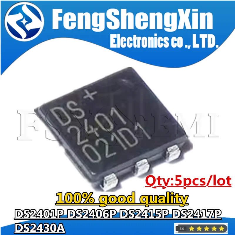 

5pcs DS2401P DS2406P DS2415P DS2417P DS2430A DS2430AP TSOC-6 DS2401 DS2406 DS2415 DS2417 Chips
