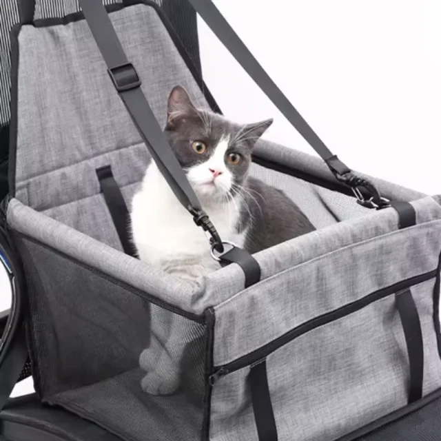 Dog Car Seat Cover Foldable Hammock Pet Harness Cat Bag Basket Stable and Foldable Travel Pet Dog and Cat Safety Car Seat 2