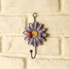 Creative  Flower Hook Wall Resin Hanger Daisy Hook Chrysanthemum Coat and Hat Key Hook Home Decoration 4