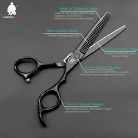 HT9153 Stainless Steel 6" in Hair Cutting Scissors Set Pet Hair Salons Barber teeth Shears Kit Hairdresser Grooming Snip Clipper 2