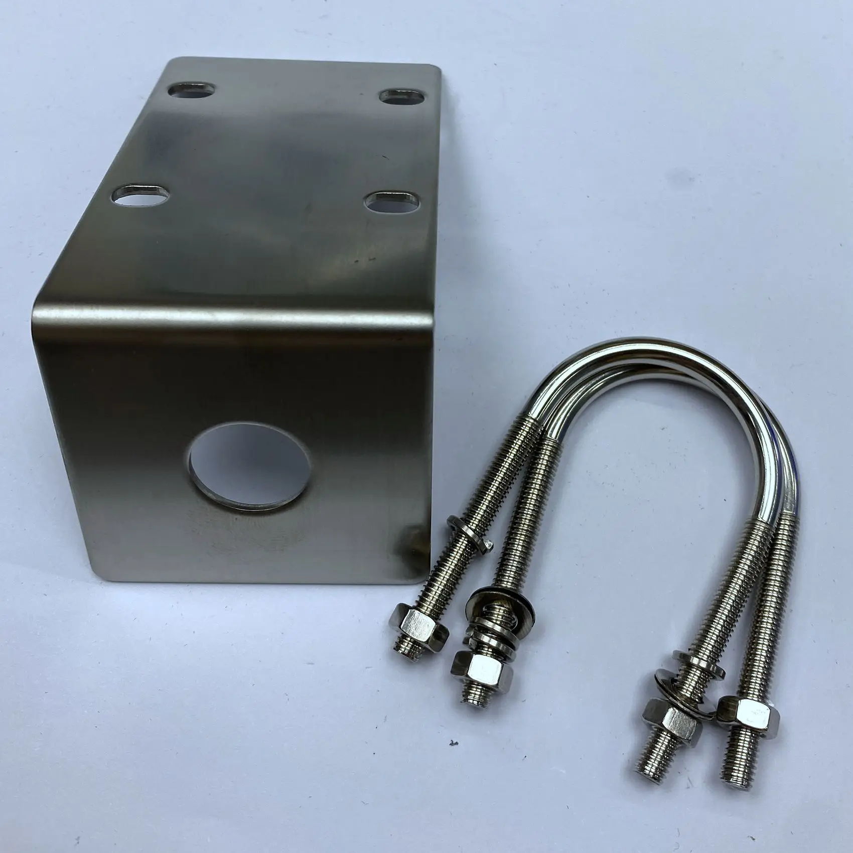 Antenna Mount Bracket Stainless Steel Antenna Mount Bracket with U Style Bolts for Ham UHF VHF CB Cellular Trucker Antenna Use Accepted