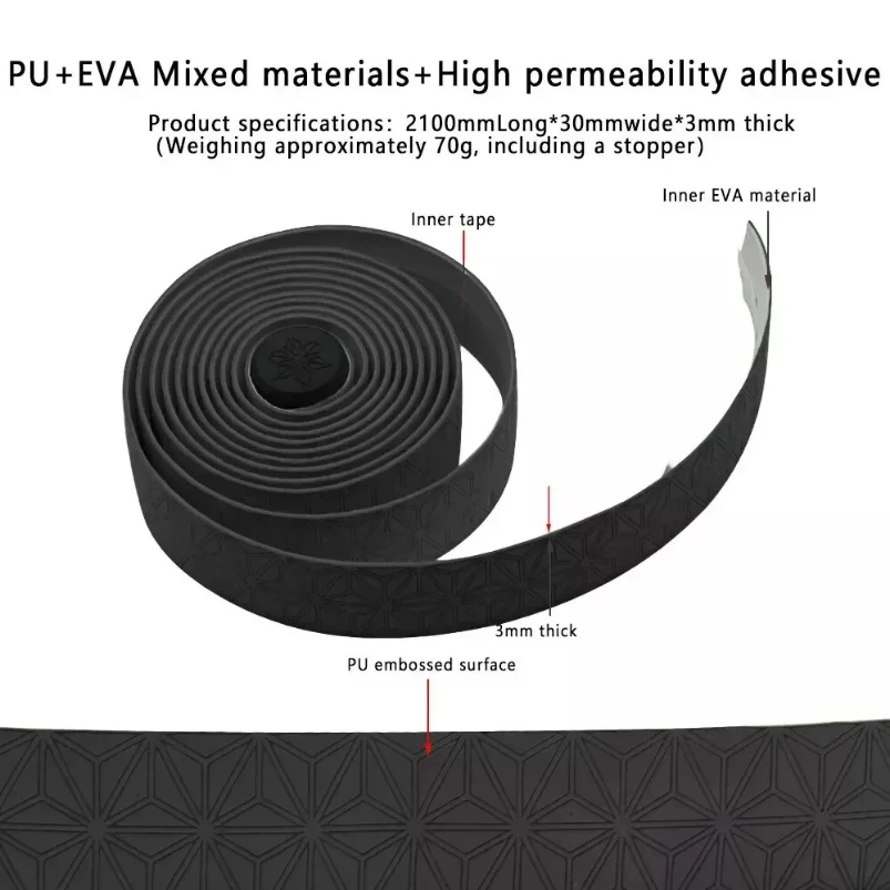 Bike Handlebar Tape EVA High Rebound Non slip Breatheable Road Bike