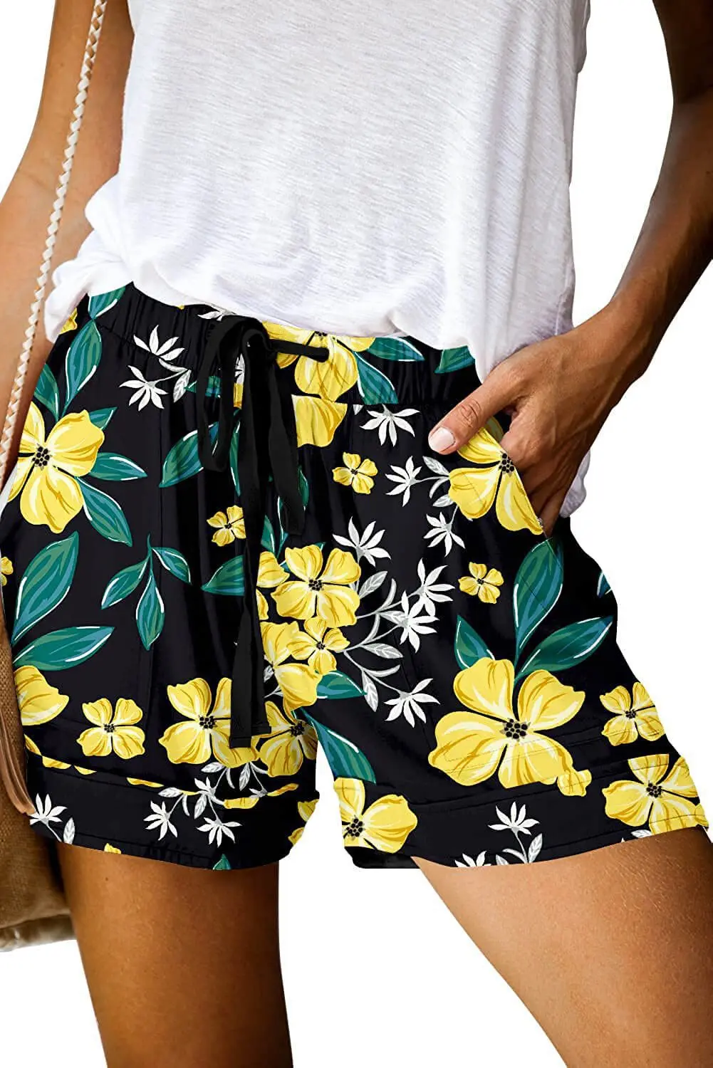2023 Summer New Short Print High Waist Straight Short Women's Casual Pants Women's Beach Pants Hot Pants Women's shorts