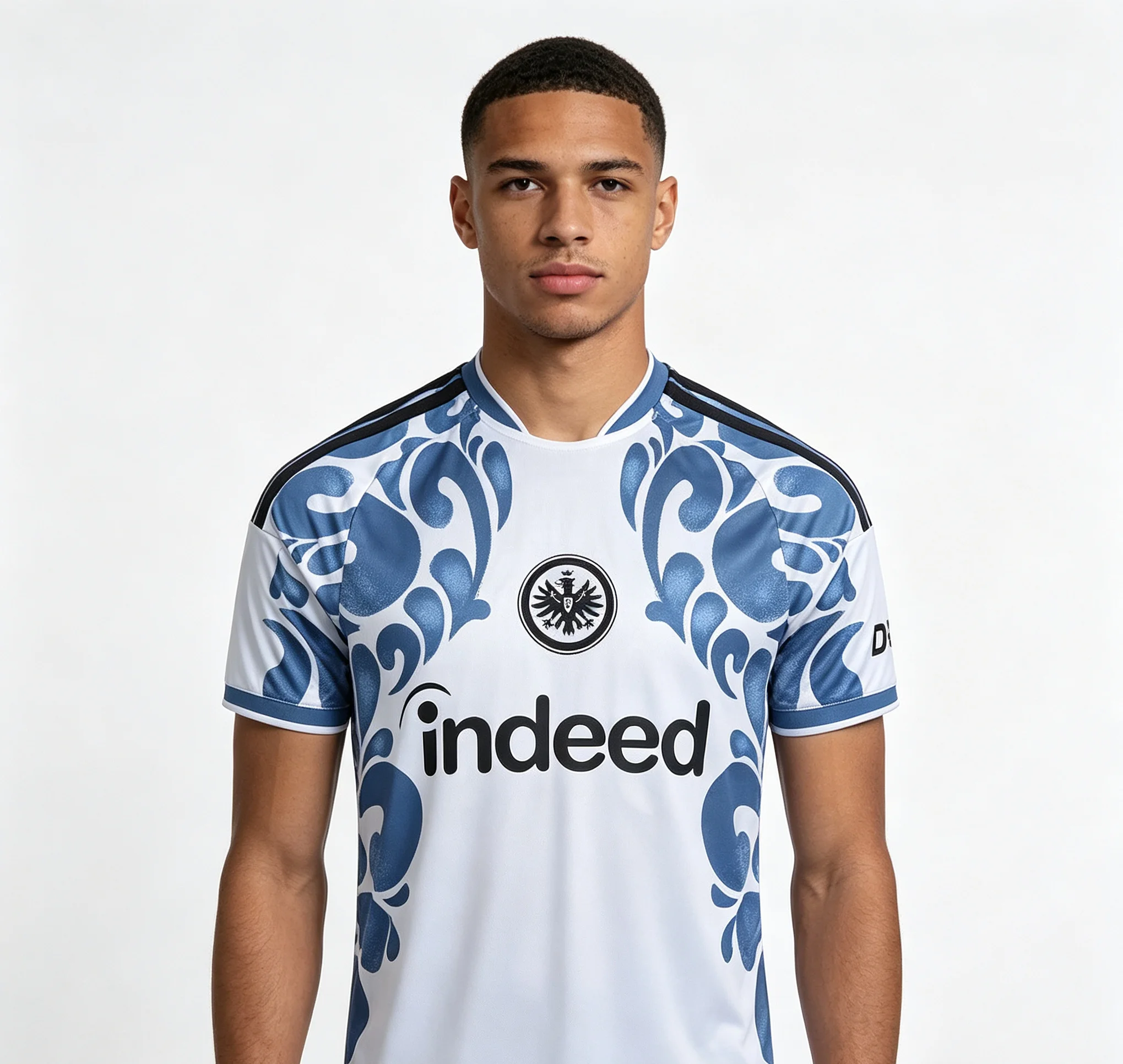 Fußballtrikot Frankfurter 26-27 Saison, Fan-Trikot mit 3D-Druck, atmungsaktives, schnelltrocknendes Sweatshirt für Herren für Sommertraining