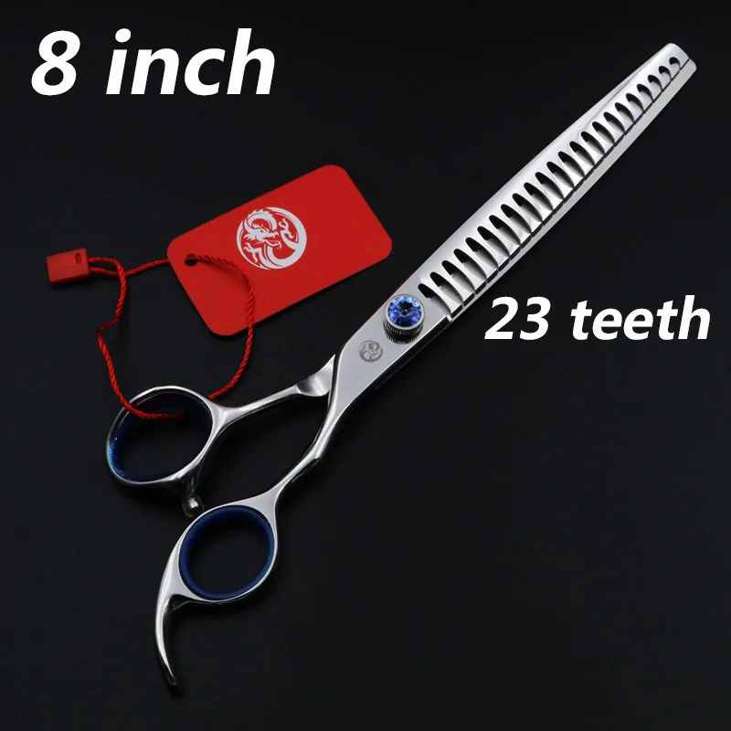 

8 Inch Hairdressing Scissors Dog Grooming Scissors 23teeth Professional Pet Thinning Hair Shears Barber Salon