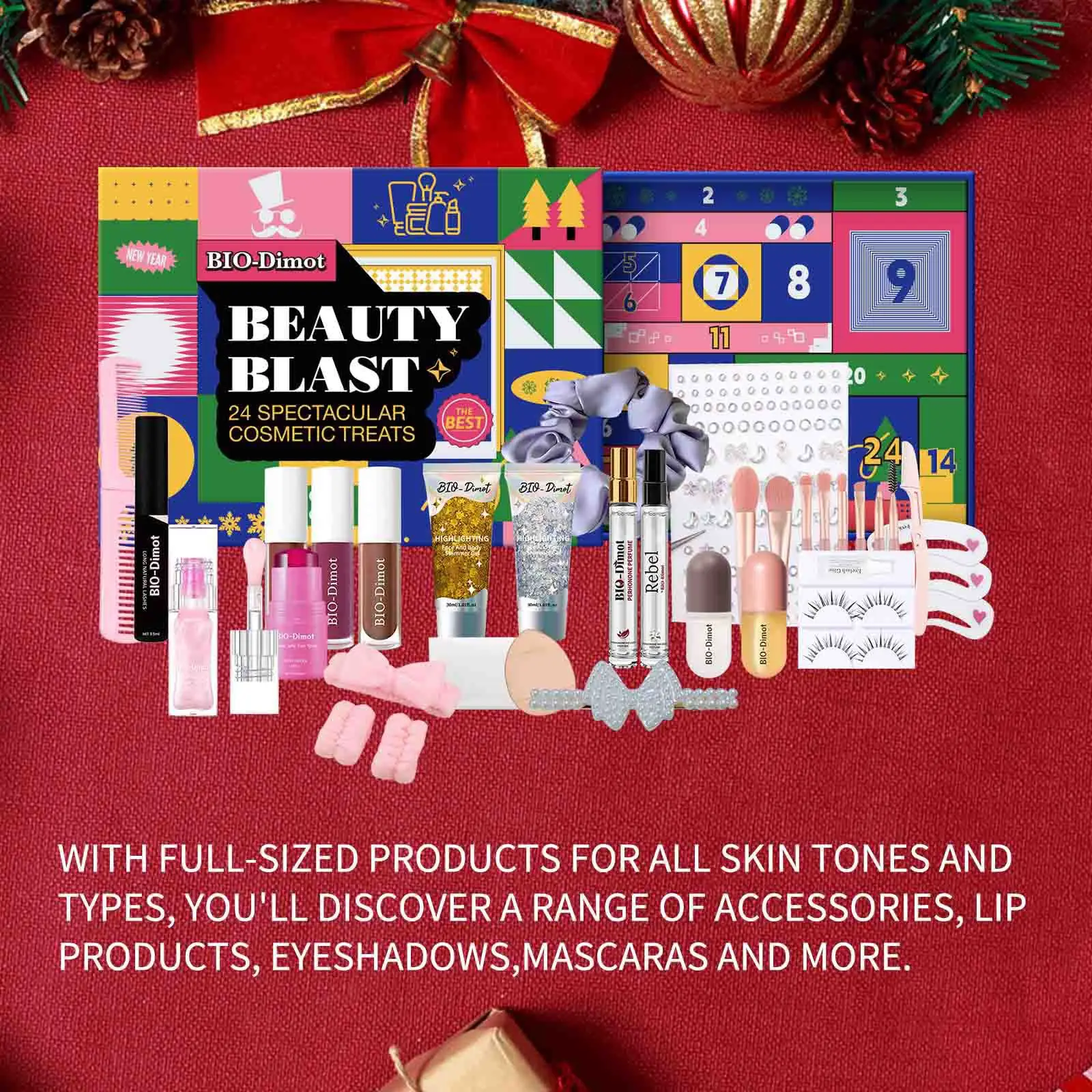 Christmas Countdown Calendar Gift Box 24pcs Makeup Set Countdown Calendar, Christmas Beauty Advent Calendar, Surprise Gifts