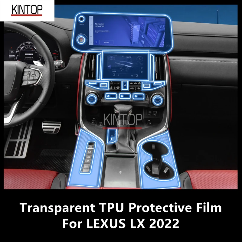 

For LEXUS LX 2022 Car Interior Center Console Transparent TPU Protective Film Anti-scratch Repair Film Accessories Refit