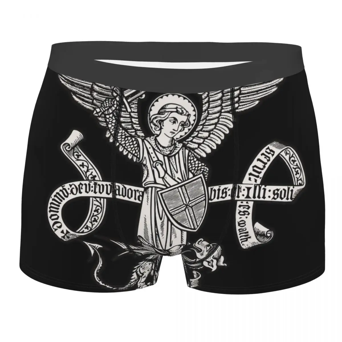 Saint Michael Archangel Catholic Underpants Breathbale Panties Male Underwear Print Shorts Boxer Briefs