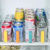 Soda Can Organizer Plastic Clear Fridge Can Storage Rack with Handle Kitchen Drinks Beverage Holder Dispenser