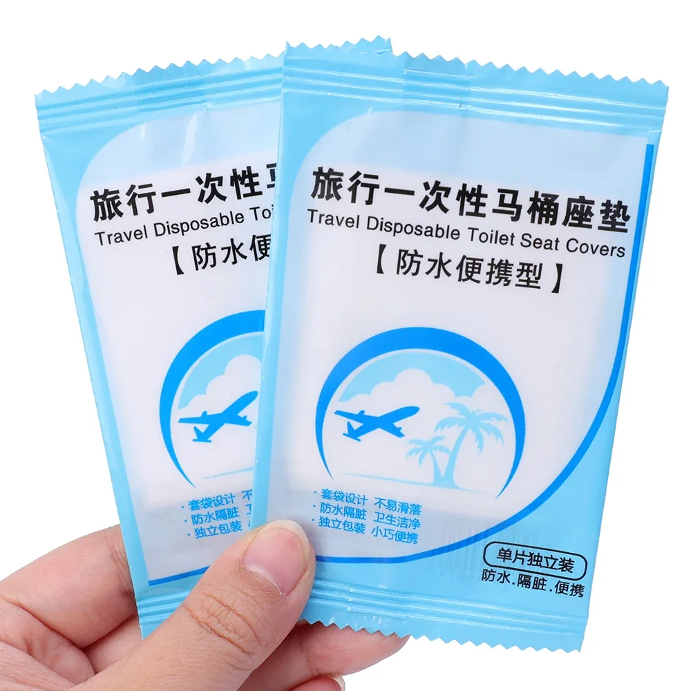 Wholesale Disposable Toilet Seat Cover Portable Travel Waterproof Universal Plastic Individually Wrapped Toilet Seat Protectors 2