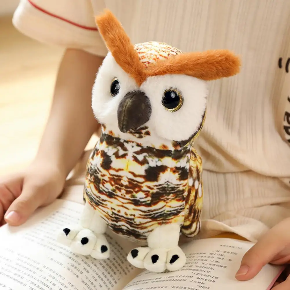 

Charming Stuffed Animal Toy Washable Non-Fading Owl Figurine Toy Lovely Simulation Owl Plush Toy Party Favor