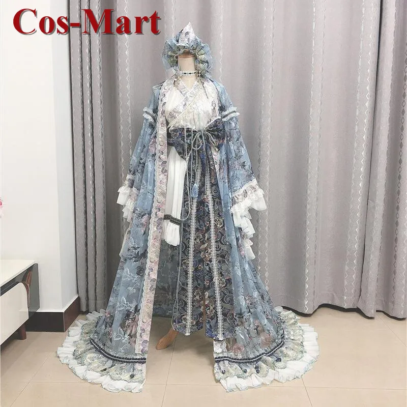 Cos-mart Touhou Project Saigouji Yuyuko 코스프레 코스튬, 시원하고 상쾌한 원사 원피스 역할 놀이 의류, 맞춤 제작