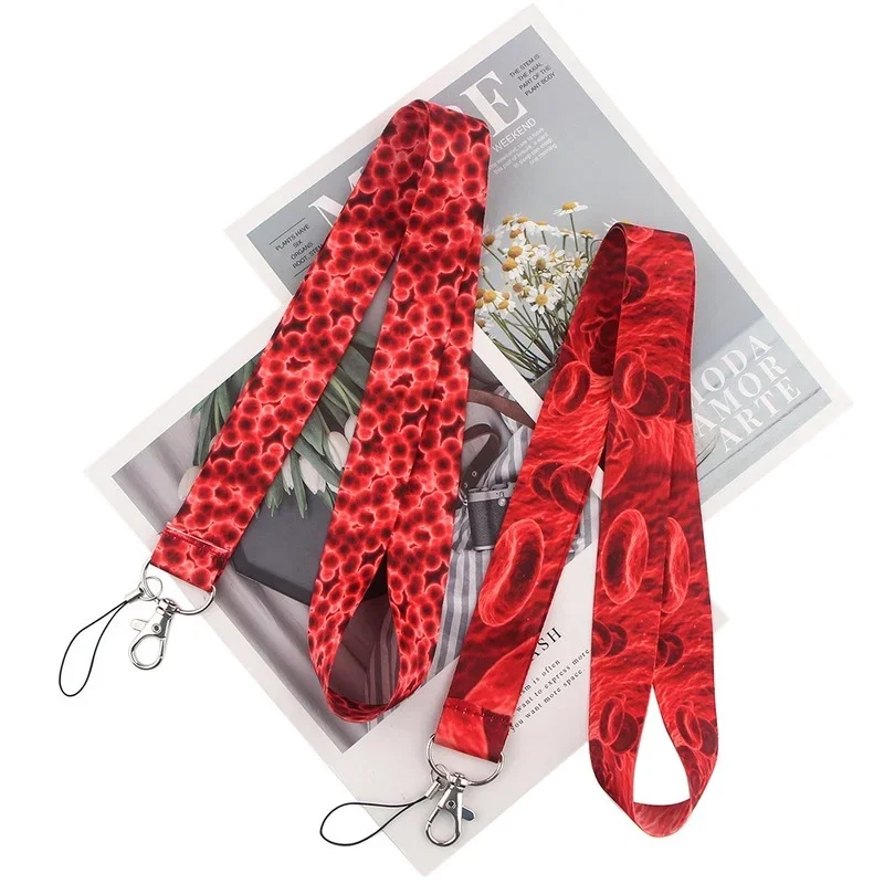 

Cell Phone Keys ID Card Holder Creative Blood Lanyards Cool Neck Strap Lanyard for Keys Phone DIY Hanging Rope Lanyards