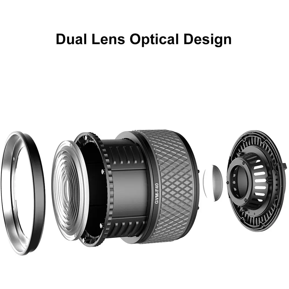 GVM F40 Fresnel Attachment for LED Light Spotlight Brightness Improve Compatible