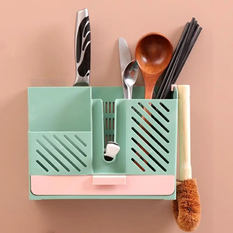 1PC Spoon Chopsticks Basket Over The Sink Dish Rack Metal Utensil Drying  Rack