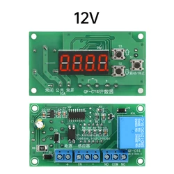 Advanced 4 - Digit Digital Display Counter Module with Relay Output and Dual Voltage Display (12V)