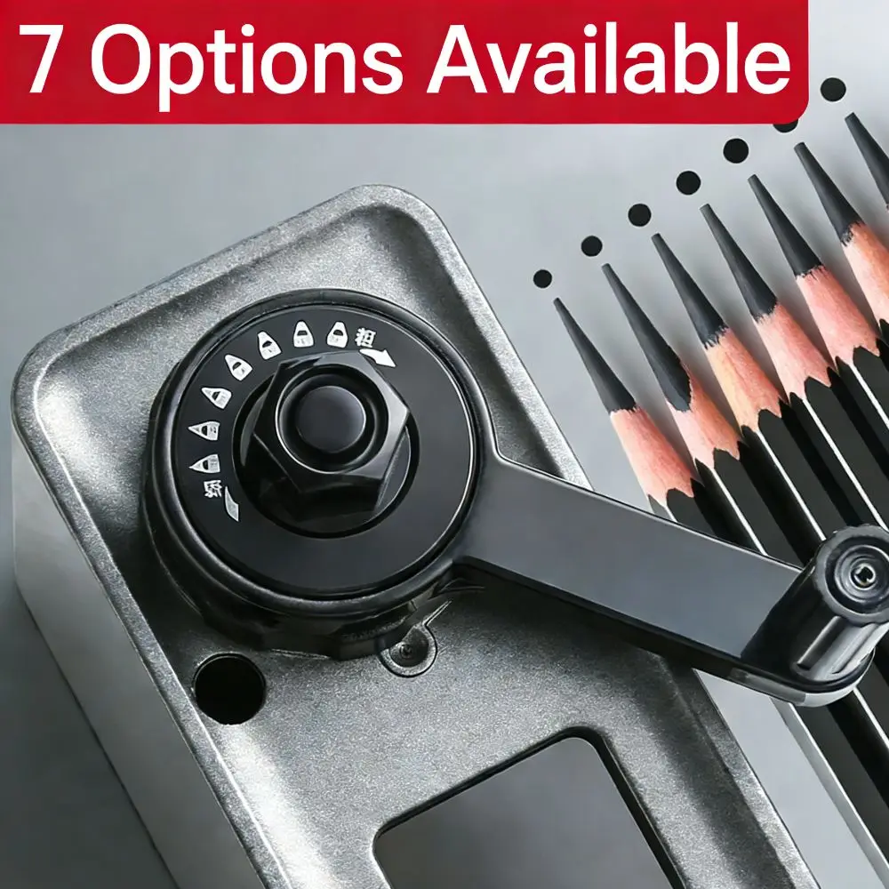 7 Adjustable Thickness Settings Sketch Wide Application Efficient Sharpening Manual Pencil Sharpener_voghion.com