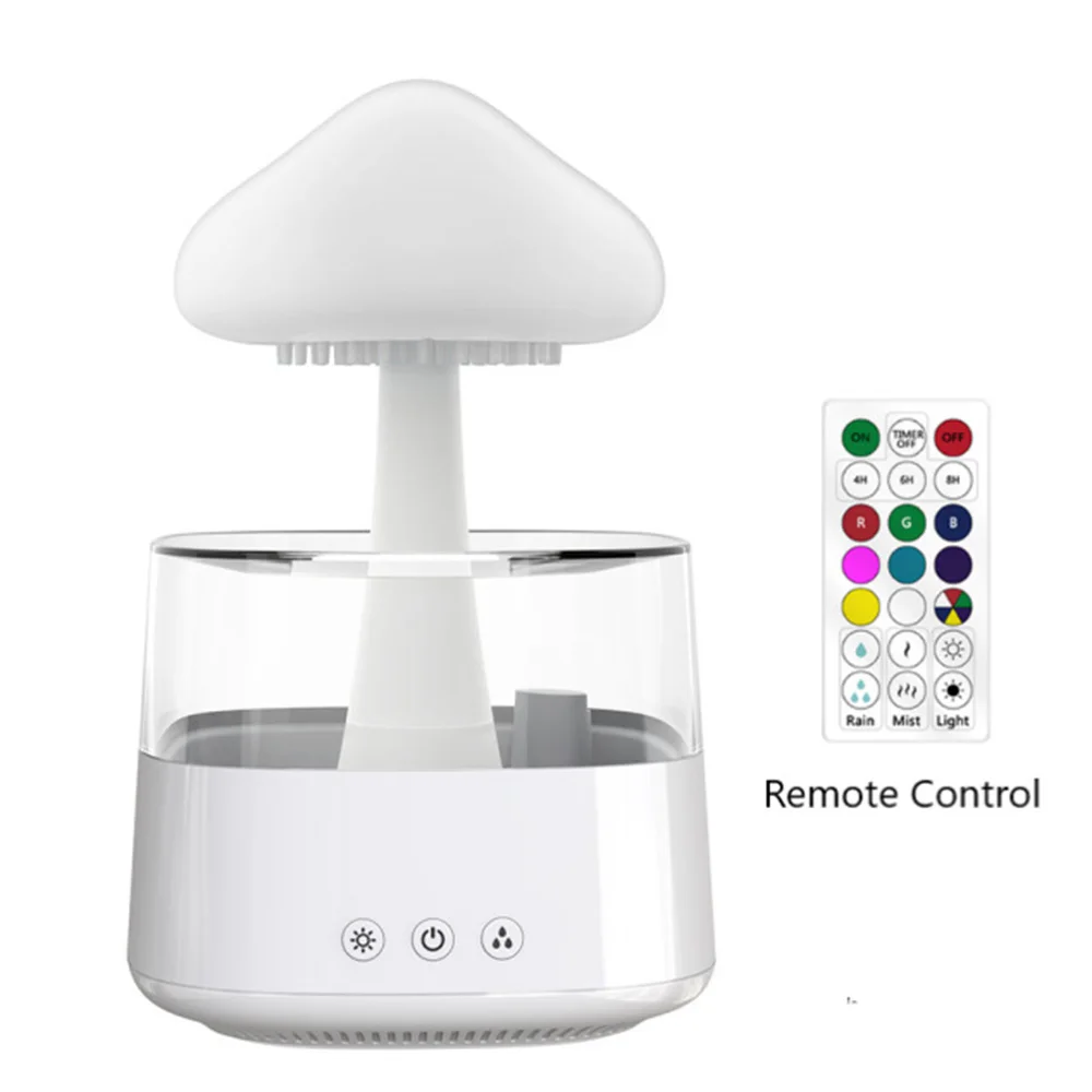 

Mushroom Rain Air Humidifier Electric Aroma Diffuser Rain Cloud Smell Distributor Relax Water Drops Sounds Colorful Night Lights