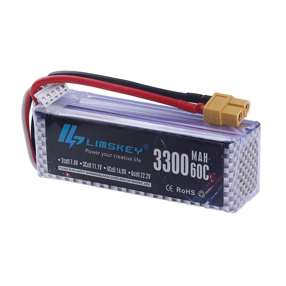 Batterie Lipo 11.1V 3300mAh 3S 30C XT60/T/XT30 pour Drone RC