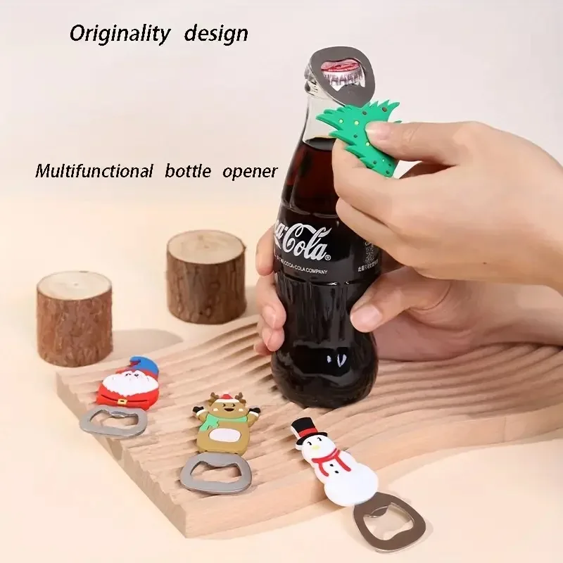 Silicone Stainless Steel Christmas Beer Bottle Openers