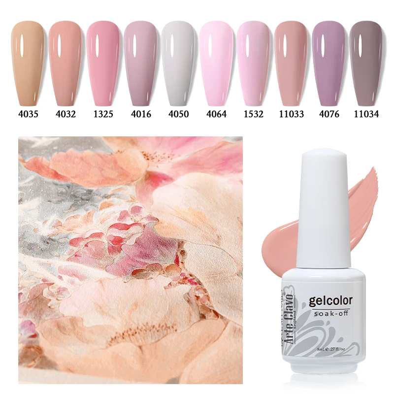 Arte Clavo 젤 네일 광택제 세트, UV LED 네일 아트 젤 키트, 매니큐어 반영구 하이브리드 젤 바니시, 사계절 흡수, 8ml, 10 개