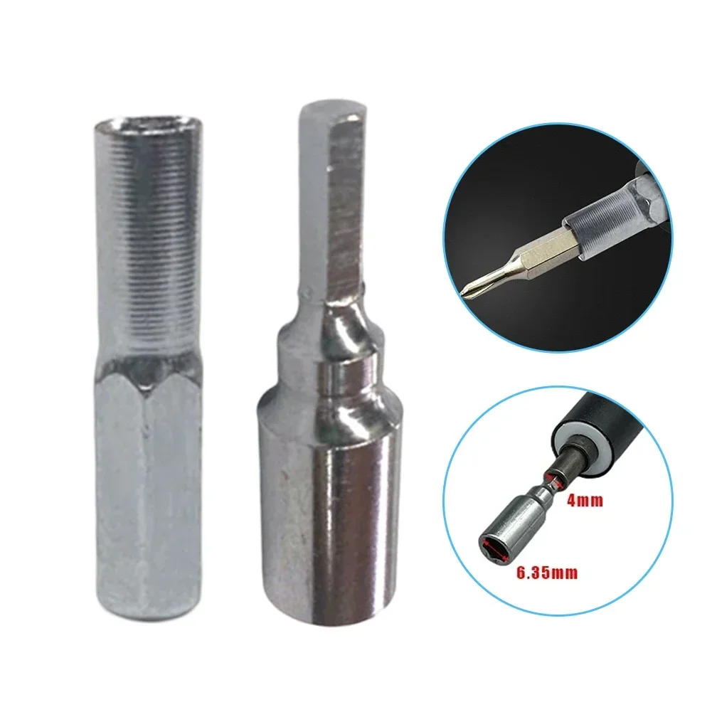 Screwdriver Socket Adapter 1/2pcs 4mm-6.35mm Hex Transducer Adapter Socket Bits 4mm To 6.35mm 6.35mm To 4mm Screwdriver Adaptor Holder Screwdriver