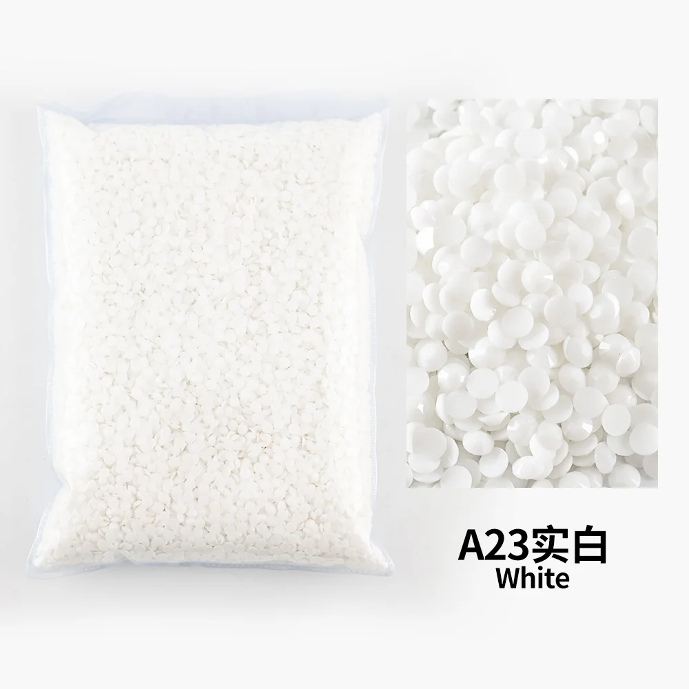 모든 흰색 시리즈 도매 벌크 송진 라인석 젤리, 투명 AB 2mm,3mm,4mm,5mm,6mm 플랫백 네일 아트 의류 장식