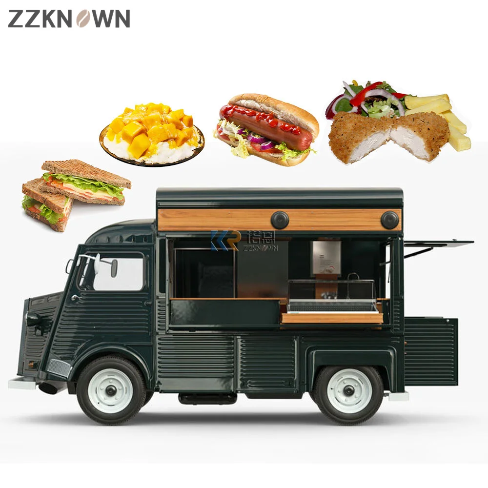 Multifunctional Food Truck with Full Kitchen Equipment Customized Food Trailer for Sale Pizza Hamburger Electric Coffee Cart