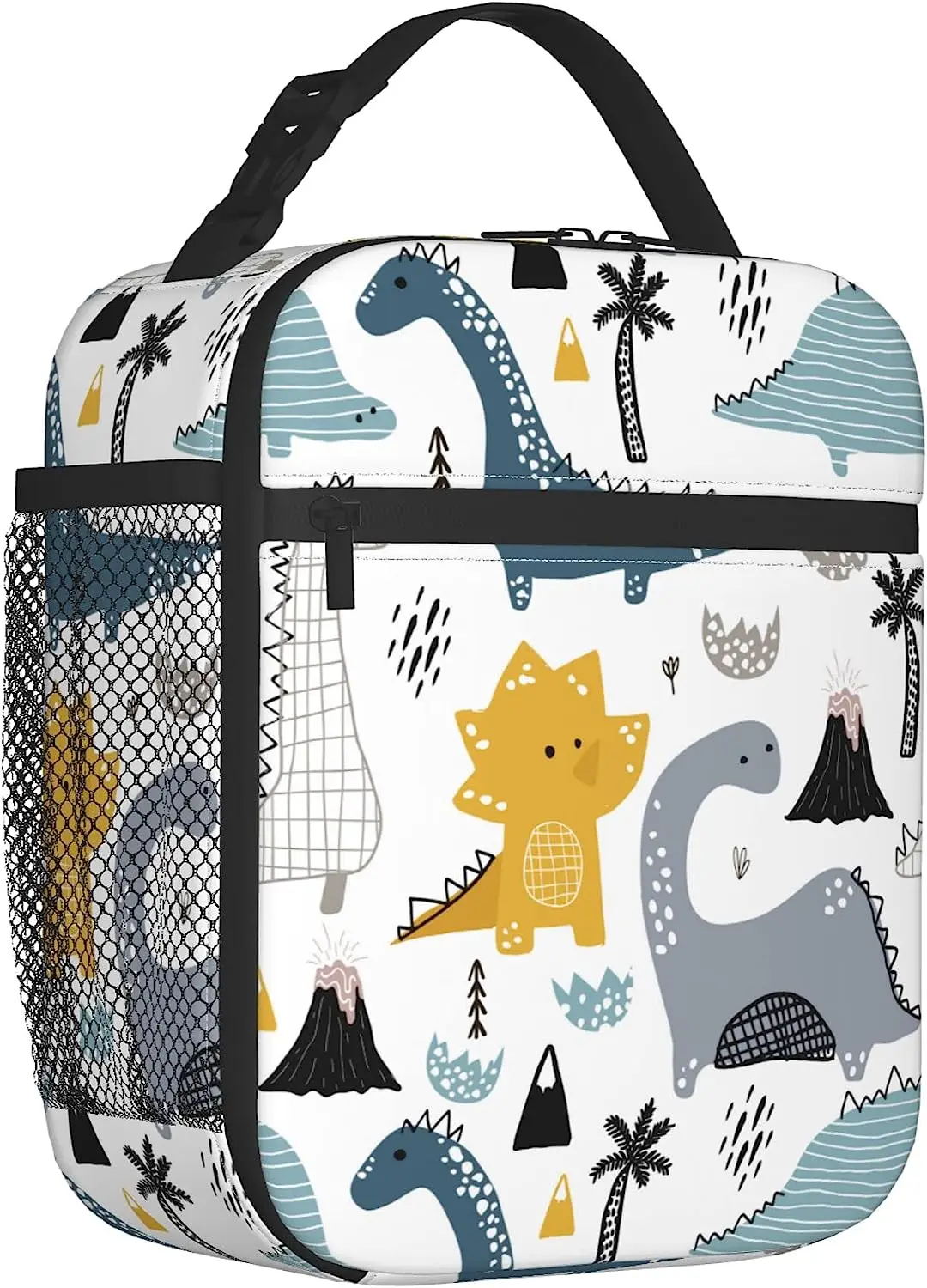 

Cartoon Dinosaur Lunch Box for Boys Girls Reusable Insulated Bento Tote Bag Portable Thermal Organizer for School Picnic Beach