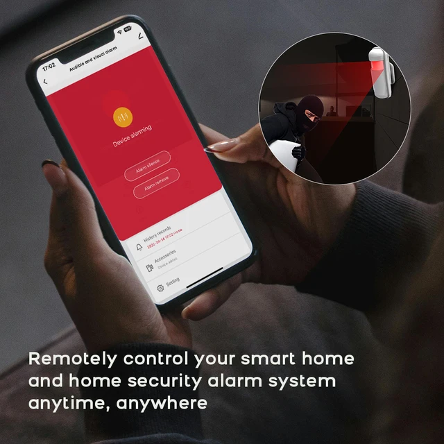 PGST WiFi Alexa Tuya Smart Life Home Alarm Security System Kit Home Automation Alarm Security Protection Door Motion Sensor 6