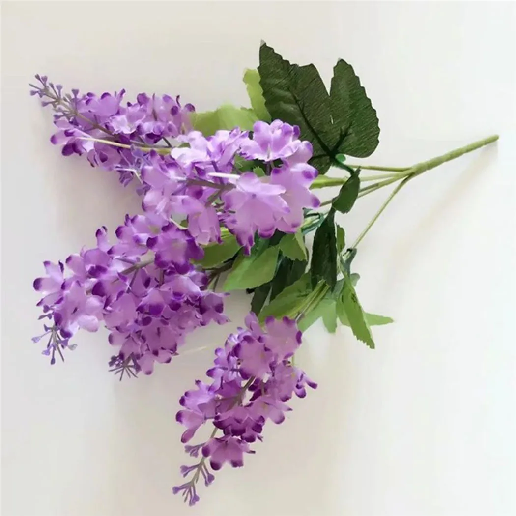 1 Stück künstlicher Blumenstrauß, 5 Köpfe Hyazinthe, 33 cm, Lila, Weiß, Rosa, Gelb-Kunststoff, für Büro, Party, Hochzeiten, Heimdekoration – Detail 6