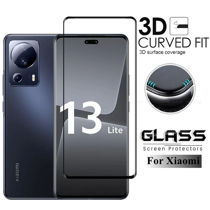 Full Cover Glass For Xiaomi 13 Lite Screen Protector For Xiaomi 13 Lite Tempered Glass Protective Phone Film For Xiaomi 13 Lite 3pcs tempered glass for xiaomi mi 9 8 10 lite 9t 10t pro screen protector glass for xiaomi poco x3 mi a3 a2 lite 9 se protective