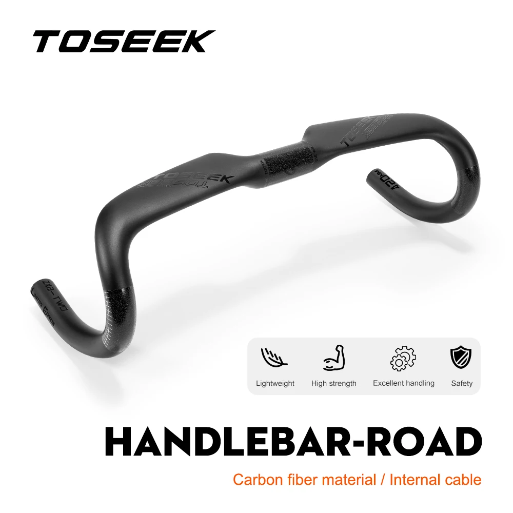 TOSEEK TR30 Fahrrad Carbon Road Lenker 380/400/420/440mm UD Matt Interne Routing Straße Fahrrad Griff bar Fahrrad Teile – Detail 1