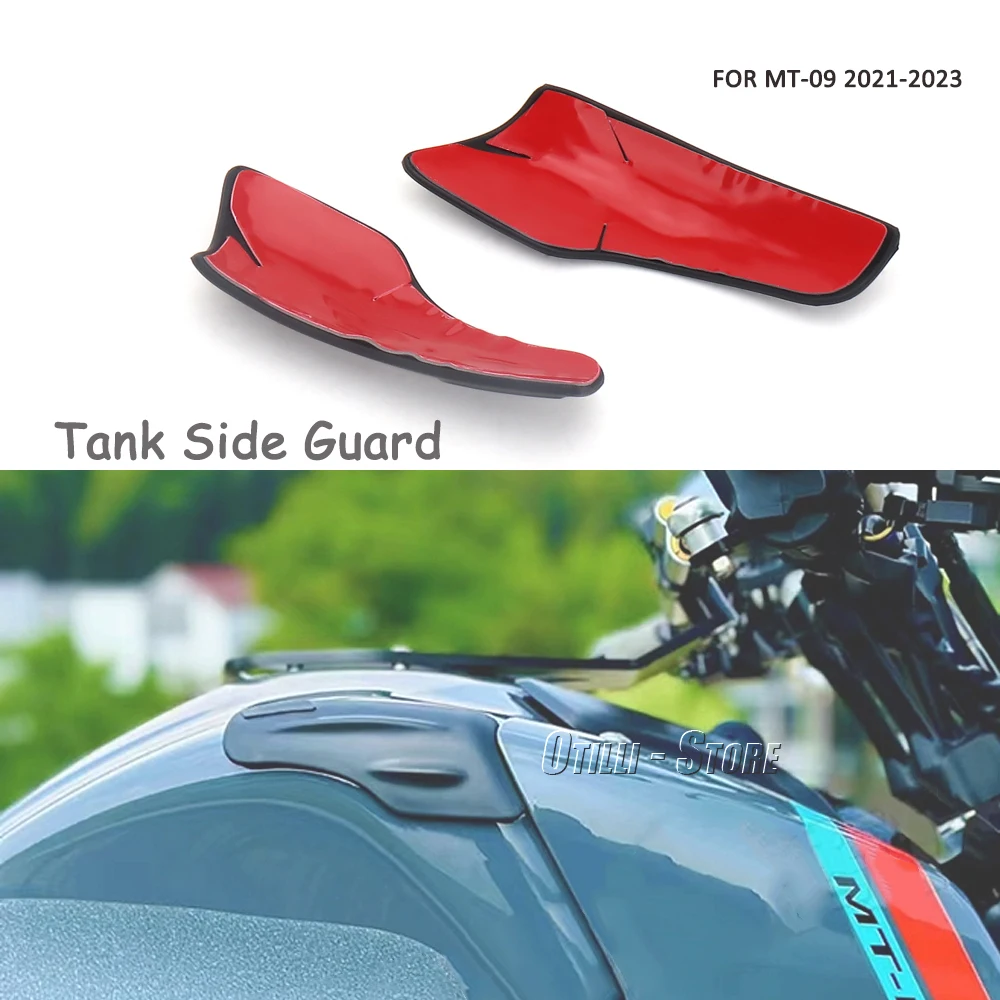 For Yamaha MT-09 MT09 MT 09 mt09 2021 2022 2023 Motorcycle Hard Rubber Block Fuel Tank Side Pad Protector Decal Stickers tank tops color block striped glitter hollow out tank top in multicolor size l m s xl