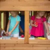 Backyard Discovery Aspen All Cedar Wooden Playhouse, Country Style, Dutch Front Door, Flower Pot Holders, Stove, Sink, Plastic 6