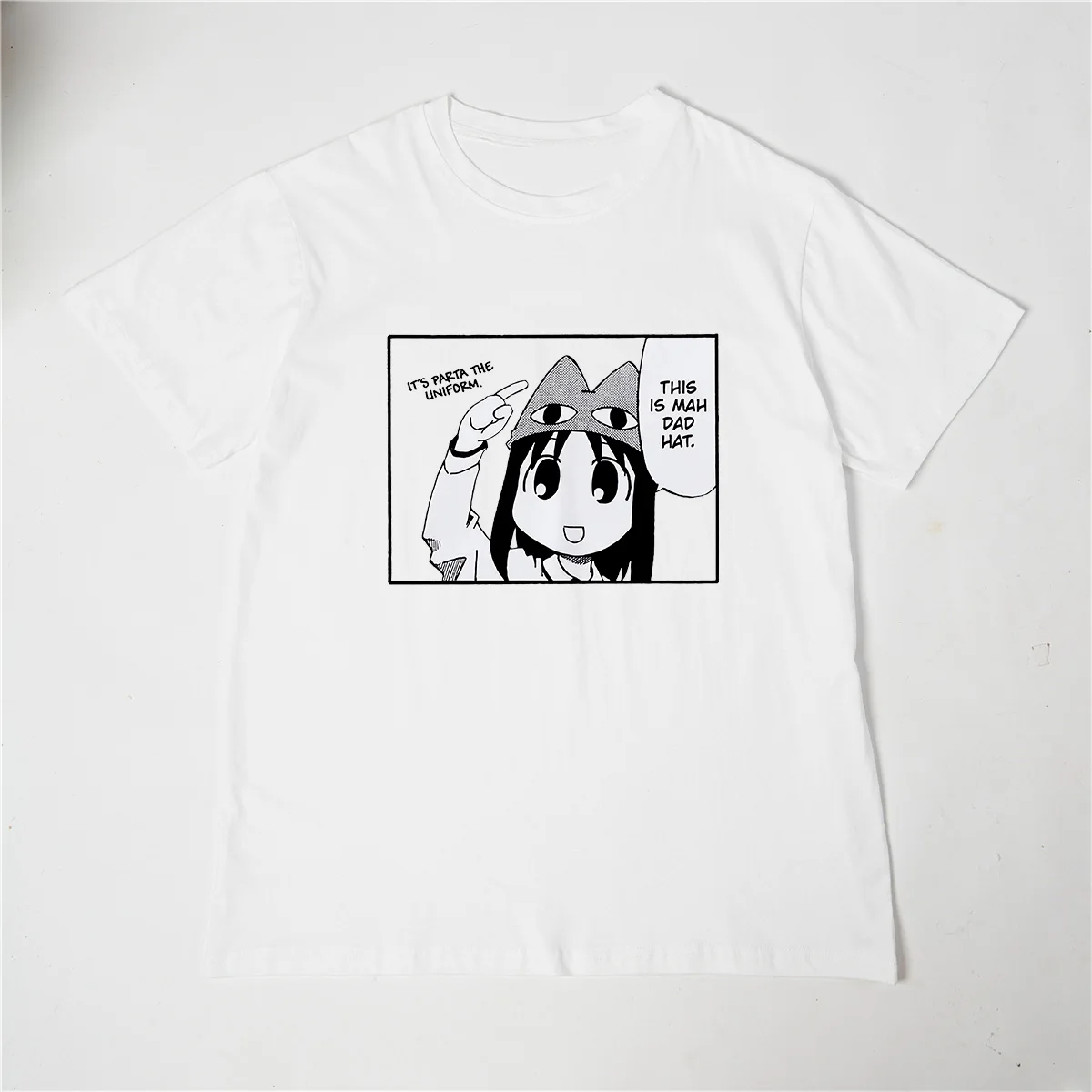 

Hot Anime T Shirt THIS IS DAD HAT chiyo chan Men/women Funny Kawaii Tshirt Unisex Vintage Print Oversize Tops Cotton Tees Shirts