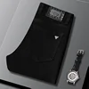 Men's Jeans Pure Black High-End Affordable Luxury Simple All-Match Stretch Breathable Office Business Classic Casual Trousers 4